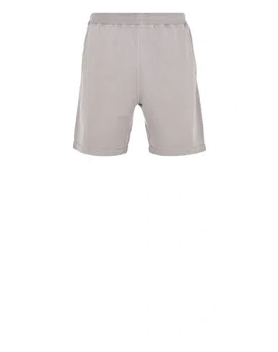 Stone Island Fleece Bermuda Shorts Gray Cotton In Gris