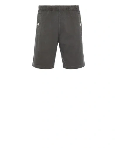 Stone Island Fleece Bermuda Shorts Grey Cotton In Gris