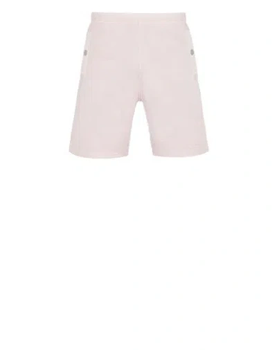Stone Island Fleece Bermuda Shorts Pink Cotton In Rose