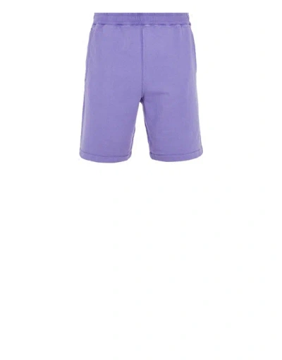 Stone Island Fleece Bermuda Shorts Purple Cotton