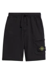Stone Island Logo Patch Bermuda Shorts In Black
