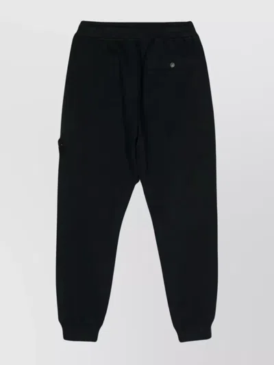 Stone Island Fleece Fabric Jogging Trousers In Black