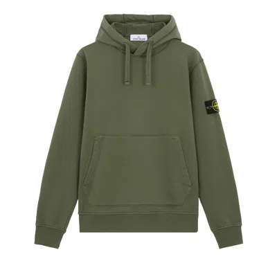 Pre-owned Stone Island Fleece Garment Dyed Hoodie 'musk' | Green | Men's Size Xl
