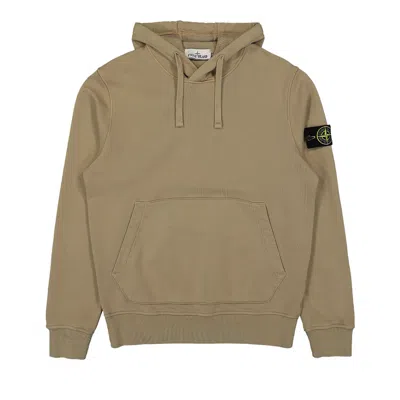 Pre-owned Stone Island Fleece Garment Dyed Hoodie 'sand' | Tan | Men's Size L