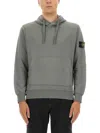 Stone Island Fleece Hoodie In Gray