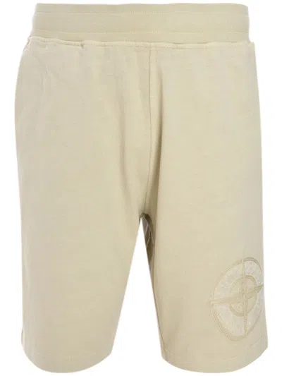 Stone Island Fleece Shorts In Nude