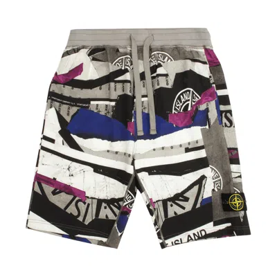 Pre-owned Stone Island Fleece Shorts 'periwinkle' | Blue | Men's Size S