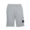 Stone Island Fleece Shorts With Adjustable Waist And Cargo Pocket In Grey