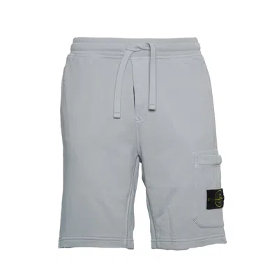 Stone Island Fleece Shorts With Adjustable Waist And Cargo Pocket In Grey