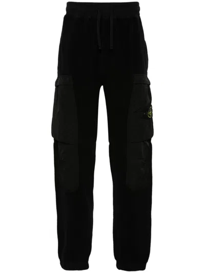 Stone Island Fleece Sweatpants In 黑色