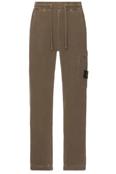 Stone Island Fleece Sweatpants In Walnut