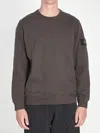 Stone Island Mens Lead Grey Brand-patch Crewneck Cotton-jersey Sweatshirt Xl In Gray