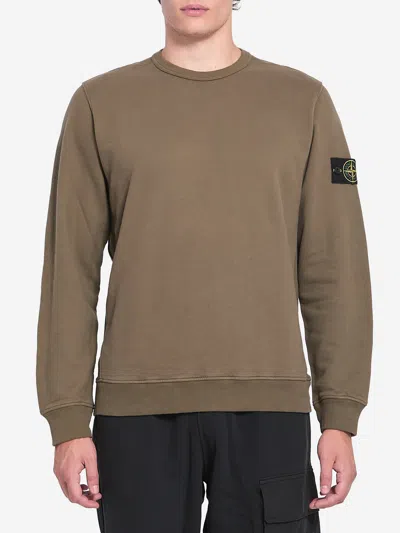 STONE ISLAND FLEECE SWEATSHIRT IN ORGANIC COTTON