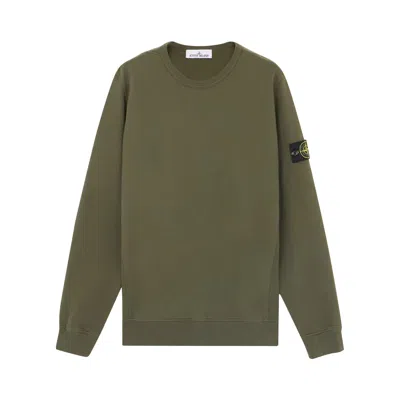 Pre-owned Stone Island Fleece Sweatshirt 'musk' | Green | Men's Size Xxl