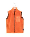 Stone Island Fleece-texture Zipped-up Gilet In Orange