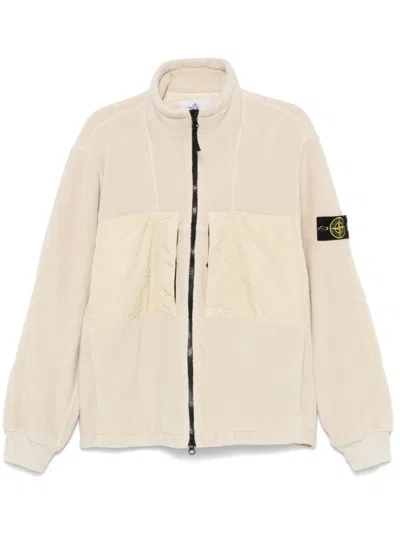 Stone Island Fleece Jacket In Nude