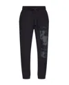 Stone Island Foam Two-print Cotton Track Pants In Black