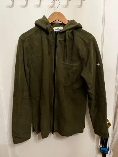 Pre-owned Stone Island Forest Green Si Zip Fleece