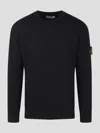 Stone Island Compass-badge Wool Cardigan In Black