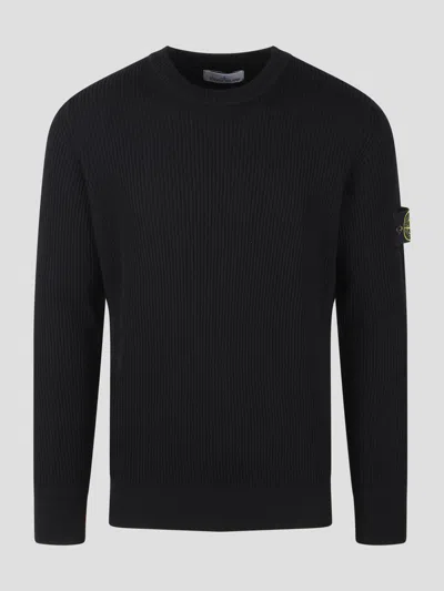 Stone Island Compass-badge Wool Cardigan In Grey
