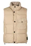Stone Island Down Vest In Lightweight Nylon Reps Jackets Beige In Neutral