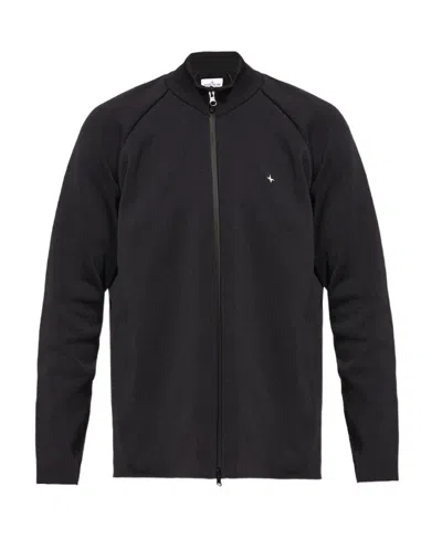 Stone Island Full-zip Slim Fit Sweatshirt In Black