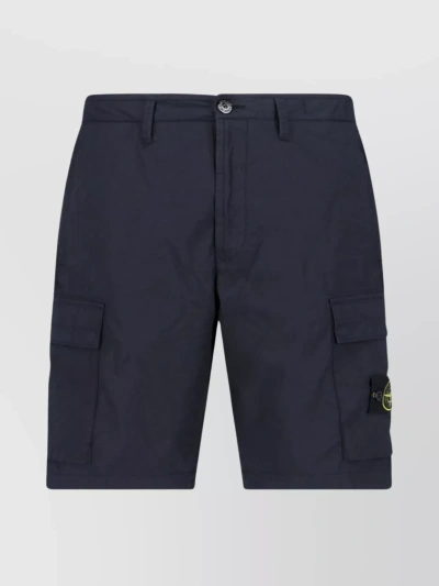 Stone Island Functional Pocketed Cargo Shorts In Blue
