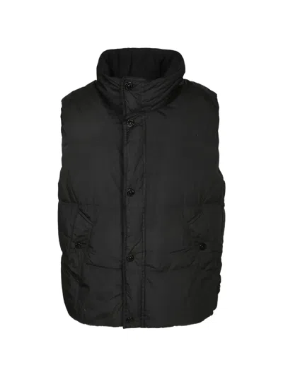 Stone Island G100010 Crinckle Reps Ny Wind-resistant Down Vest With Anti-drop In Black