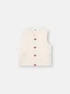Stone Island Vest With Button Fastening And Rubber Patches In White