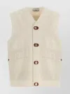 Stone Island Garment-washed Cotton Gabardine Vest With V-neck In Yellow