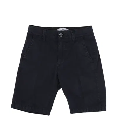 Stone Island Gabardine-weave Shorts In Blue