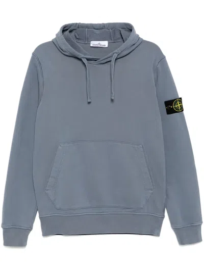 Stone Island Garment-dye Hoodie In Blue
