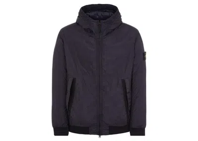 Pre-owned Stone Island Garment Dyed 40823 Crinkle Reps Recycled Nylon Primalofttc Jacket In Blue