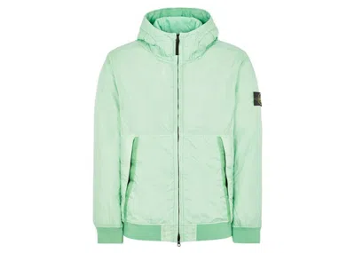 Pre-owned Stone Island Garment Dyed 40823 Crinkle Reps Recycled Nylon Primalofttc Jacket In Light Green