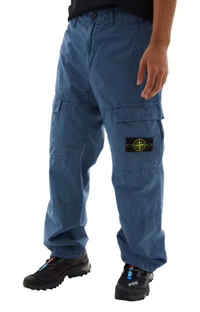 Stone Island Garment-dyed Cargo Pants In Dark Blue