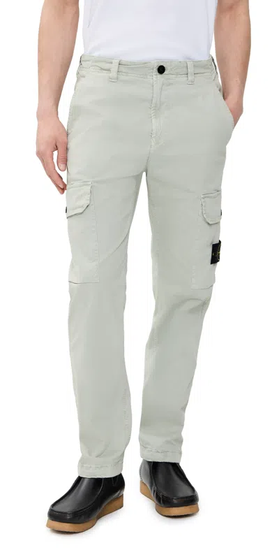 Stone Island Garment Dyed Cargo Pants Sage In Green