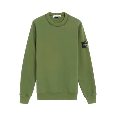 Pre-owned Stone Island Garment Dyed Classic Sweatshirt 'olive' | Green | Men's Size L