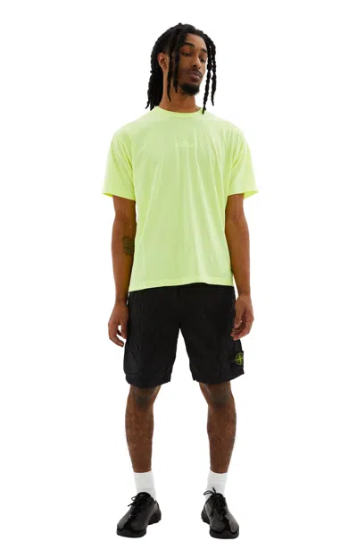Stone Island Garment-dyed Cotton T-shirt In Fluo Yellow