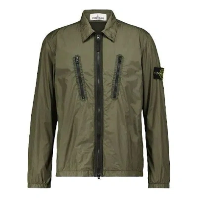 Stone Island Garment Dyed Crinkle Reps Jacket 'olive Green' In Multi