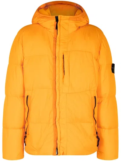 Stone Island Garment Dyed Crinkle Reps Jacket In Orange