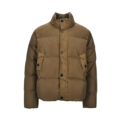 Stone Island Garment Dyed Crinkle Reps Ny Down Jacket In Green