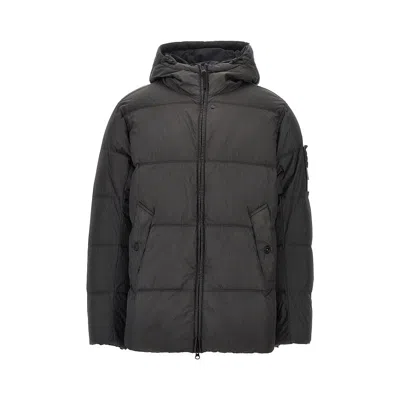 Stone Island Garment Dyed Crinkle Reps Ny Down Jacket In Grey