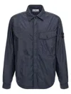 Stone Island Recycled Nylon Jacket Featuring Removable Patch In Blue