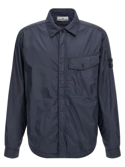 Stone Island Garment Dyed Crinkle Reps Ny Puffer Jackets Blue