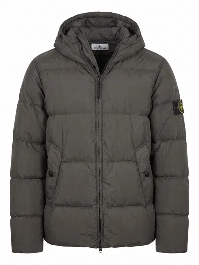 Stone Island Garment Dyed Crinkle Reps Ny Jacket In Gray