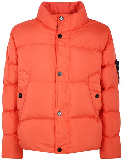 Stone Island "garment Dyed Crinkle Reps Ny" Recycled Nylon Bomber In Pink