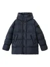 Stone Island Garment Dyed Crinkle Reps Ny Recycled Nylon Short Parka In Blue