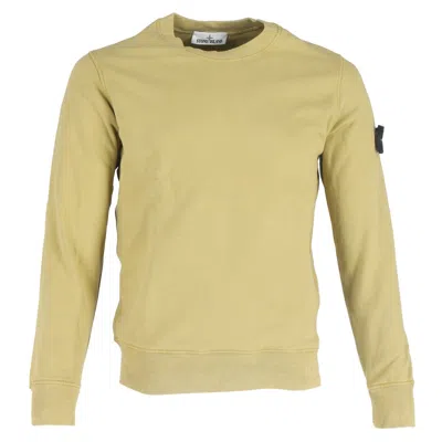 Stone Island Garment Dyed Fleece Sweatshirt In Dark Beige Cotton