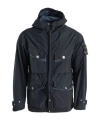 Stone Island Garment Dyed Hooded Field Jacket In Black