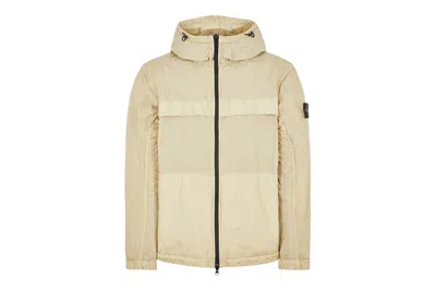 Pre-owned Stone Island Garment Dyed Hooded Jacket Sand